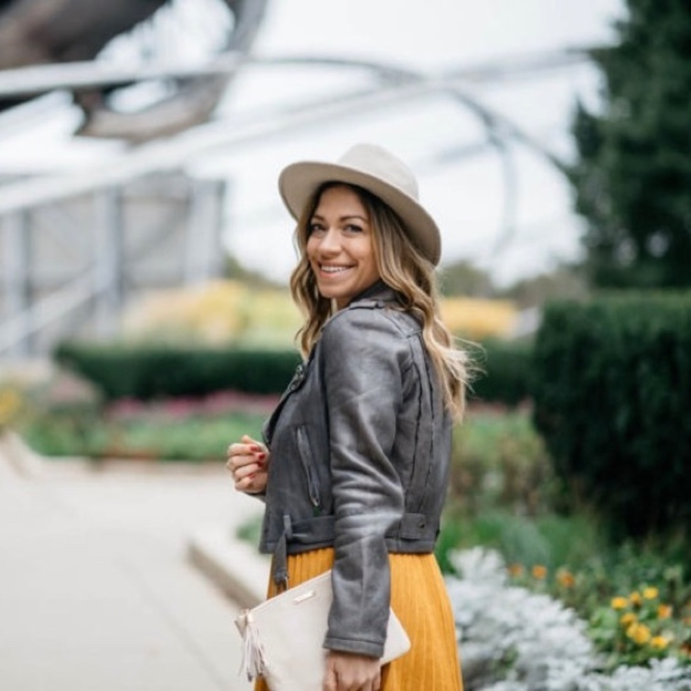 Authentic Maje genuine leather cropped moto jacket